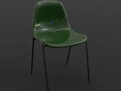 Fiberglass Plastic Chair Low-poly 3D model