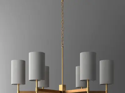 Gold Stem Chandelier 3D model