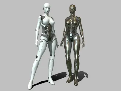 Android Girl Low-poly 3D model