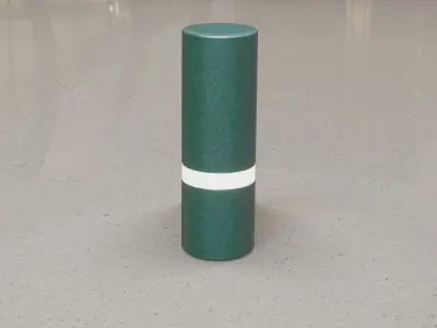 Low-Poly Moss Green Light Column 5 - Street Light Set-9 Low-poly 3D model