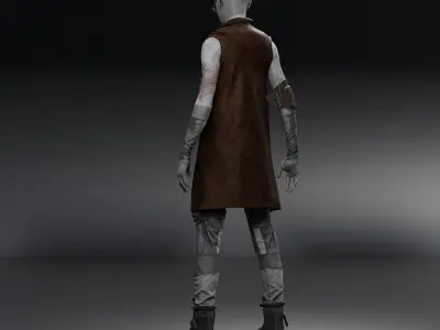 Custom female outfit for Metahuman character Low-poly 3D model