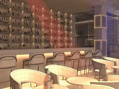 nightclub interior of with neon lights 26 3D model