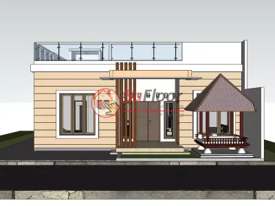 House 12x17m code 621 - Sketchup 3D model 3D model 3D model