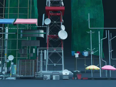 City Buildings Props 3D model