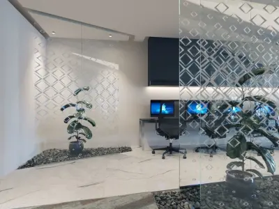 Office interior design 01 3D model