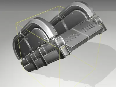 Futuristic Stairs - 30 - Basic Textures Low-poly 3D model