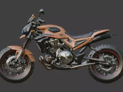 Futuristic Cartoon Off-Road Motorcycle 3D Model Low-poly 3D model