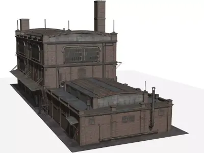 old industrial building Low-poly 3D model by sobul
