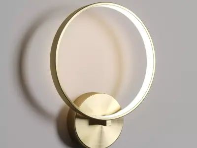 Claire  Circular Copper Wall Lamp black  gold 3D model