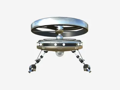 Flying Robot I08 Aluminum - SciFi Character Design Low-poly 3D model