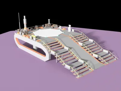 Low Poly Spaceship Platform Low-poly 3D model