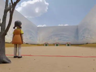 Squid Game Green Light Red Light Map 3D model