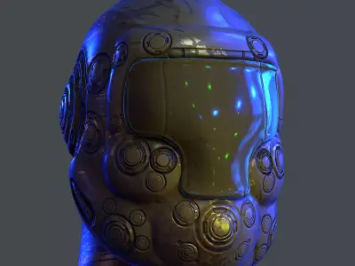 Gas mask helmet 3d model scifi Low-poly Low-poly 3D model Low-poly 3D model 84