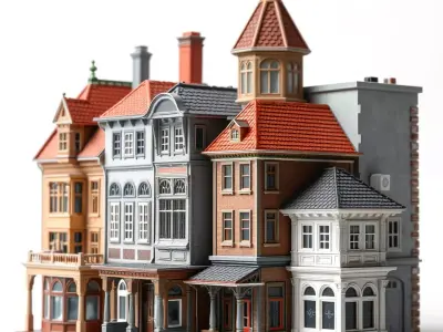 Victorian Architecture model pack Low-poly 3D model