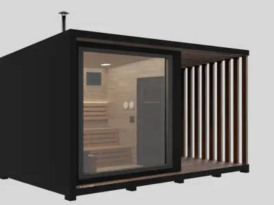 Small modular sauna bathouse 3D model 3D model
