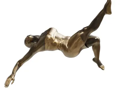 the girl lay down gold sculpture 3D model