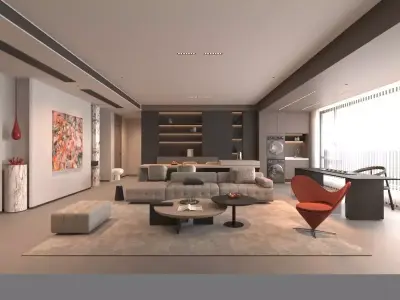 Living room 3D model 143
