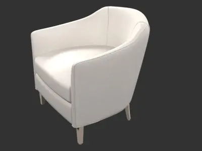 white armchair with seams 3D model