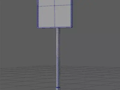Low poly parking signpost Low-poly 3D model