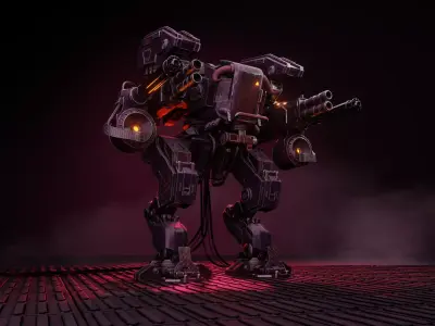 Mech Robot Machine Sci-Fi 3D model Low-poly 3D model
