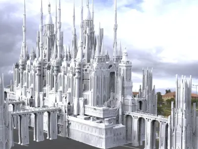 Fantasy City Grand and opulent advanced society  3D model