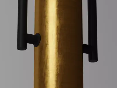 Golden brushed ceiling lamp Low-poly 3D model