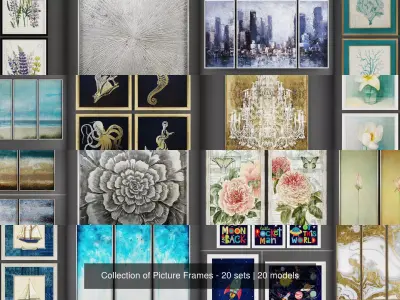 Collection of Picture Frames - 20 sets 3D Model Pack 2