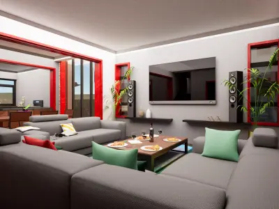 Villas Interior and Exterior fixed 3D model