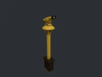 Yellow Beach Telescope Low-poly 3D model