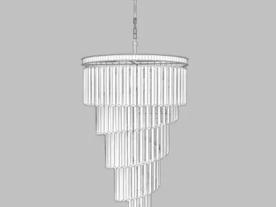 luster chandelier with crystals hanging from it 3D model