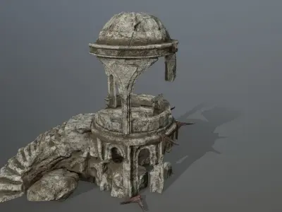 old temple  Low-poly 3D model