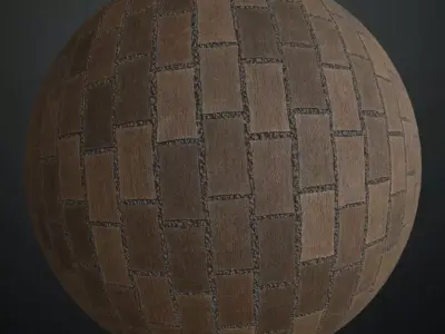 Medieval Arched Iron Lattice Wood Planks PBR Texture