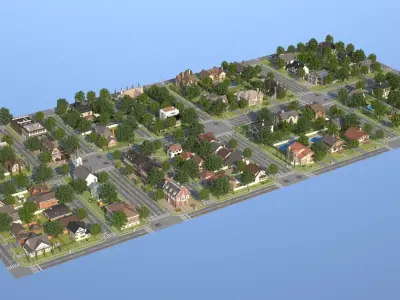 Suburb KC1 Low-poly 3D model