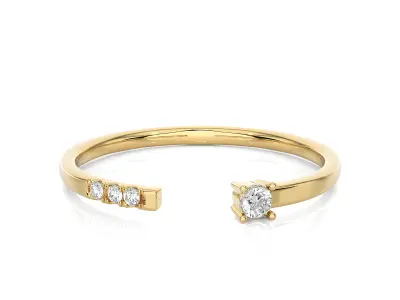 Light Minimalist Diamond Ring 3D print model