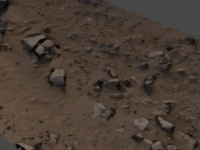 Gravelsand13 dirt area with rocks and dirt 3D model