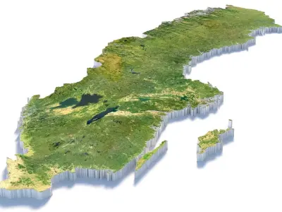 Sweden Terrain Country 3D model