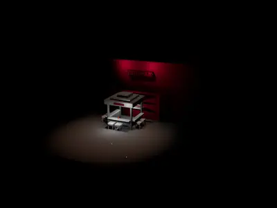 JeongOnDang Street Food Stand  Low-poly 3D model