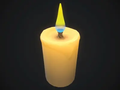 Small candle 1 PBR Low-poly 3D model
