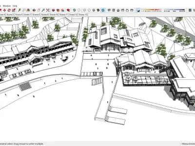 Sketchup Recreational and tourist complex 215 3D model