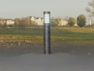 Galvanized Light-Column -17- Street-Light 9 Low-poly 3D model