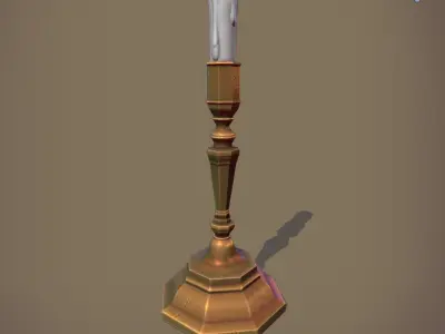 Candle Stick Low-poly 3D model