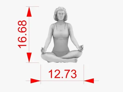 Woman meditating 3D print model