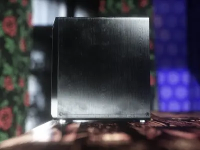 Bookshelf Studio Monitor Speakers Low-poly 3D model