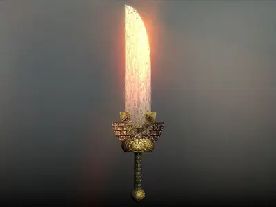 Elemental great swords collection Low-poly 3D model