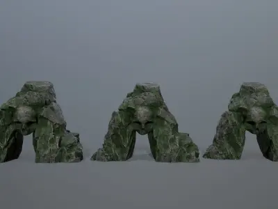 Skull Cave Low-poly 3D model