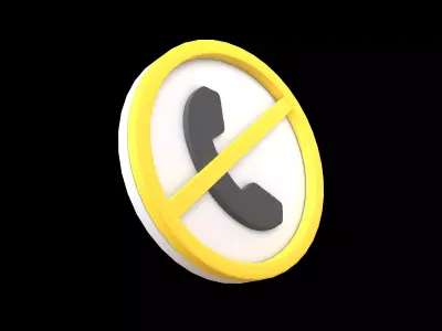 Prohibited Phone Symbol V1 002 Low-poly 3D model