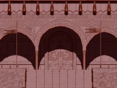 Golden hall of Meduseld 3D print model