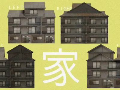 5 Modern Rusted Japanease House Pack 1 Low-poly 3D model