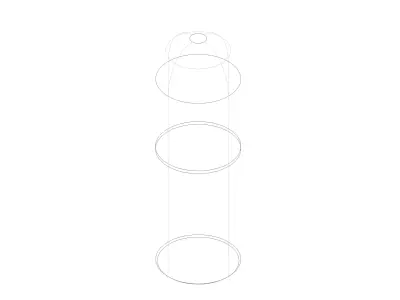 Concrete Bollard with Steel Ring D250 H800 Urban Street Barrier 3D model