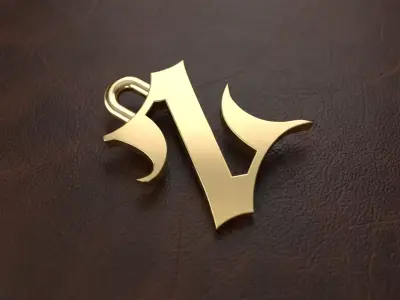 Gothic Letter Z Pendant 3D print model